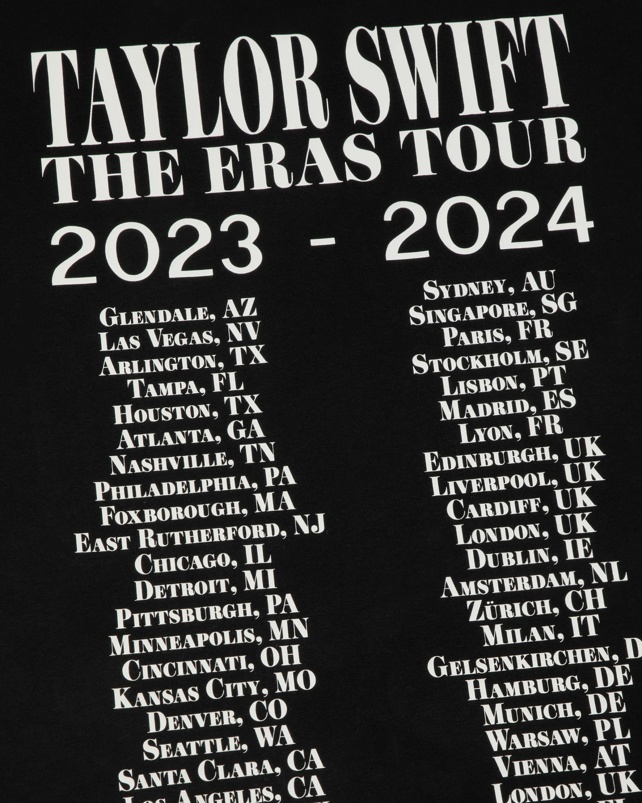Taylor Swift | The Eras Tour Through Vancouver II Black T-Shirt - Image 4