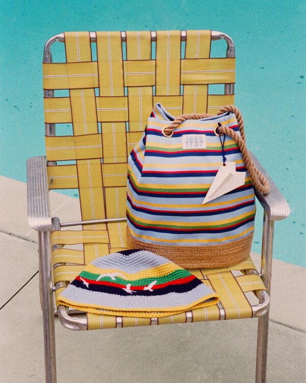 Alternative view of 1989 Striped Bucket Bag