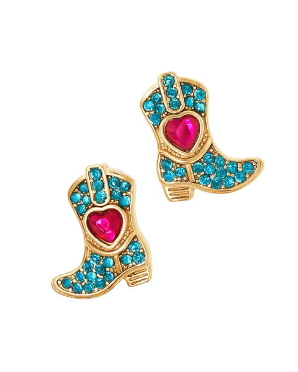 Rhinestone Boot Earrings