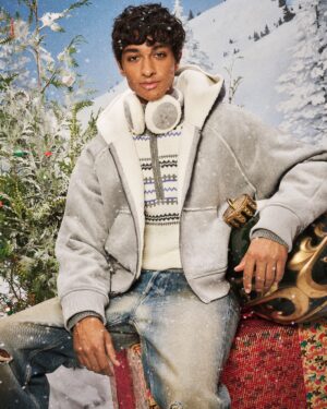 Alternative view of Folklore Album Gray Faux Shearling Jacket