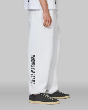 The Life of a Showgirl Shiny Bug White Sweatpants - Image 5
