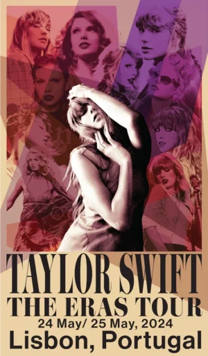 Taylor Swift The Eras Tour Poster Lisbon, Portugal Poster II